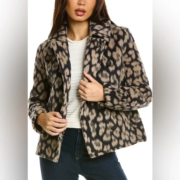 NWT Ret: $795 Medium Rag & Bone Cheetah Alfie Leopard Peacoat NEW